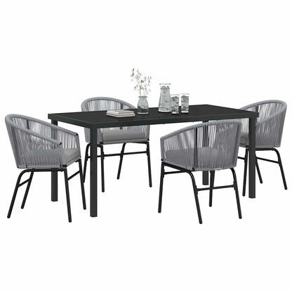 Garden Dining Set 5 pcs Anthracite Powder-Coated Steel