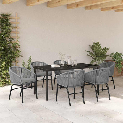 Garden Dining Set 7 pcs Anthracite Powder-Coated Steel