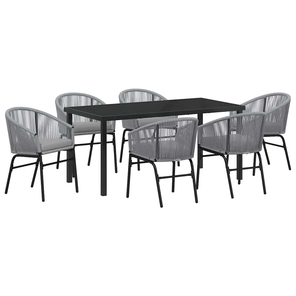Garden Dining Set 7 pcs Anthracite Powder-Coated Steel