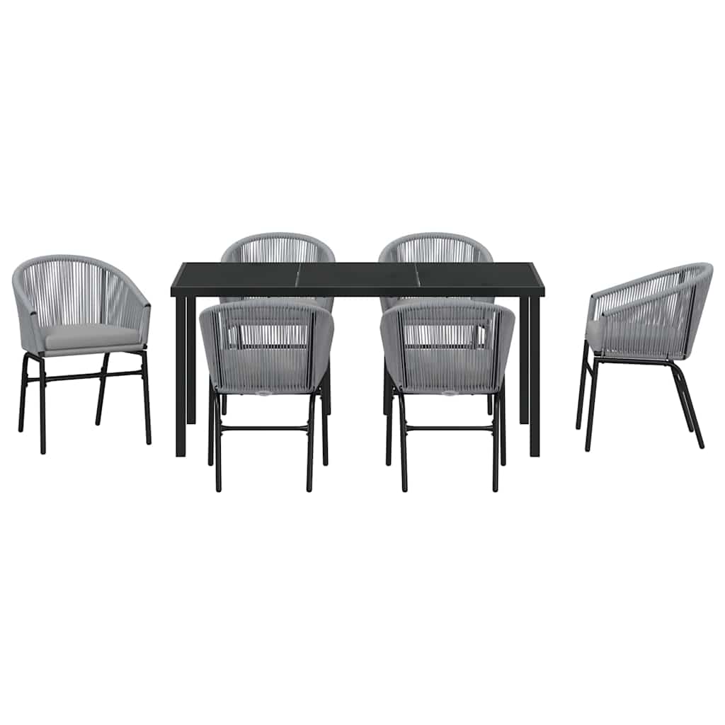 Garden Dining Set 7 pcs Anthracite Powder-Coated Steel
