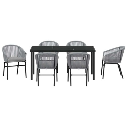 Garden Dining Set 7 pcs Anthracite Powder-Coated Steel