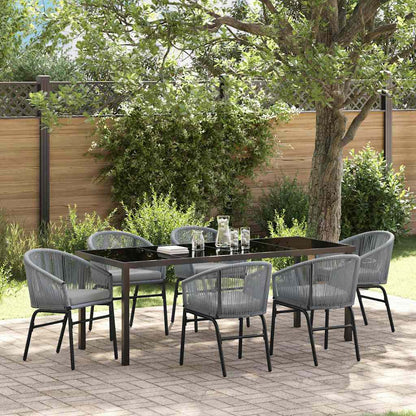 Garden Dining Set 7 pcs Anthracite Powder-Coated Steel