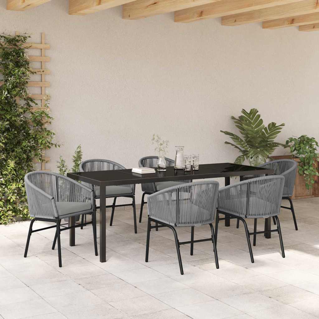 Garden Dining Set 7 pcs Anthracite Powder-Coated Steel