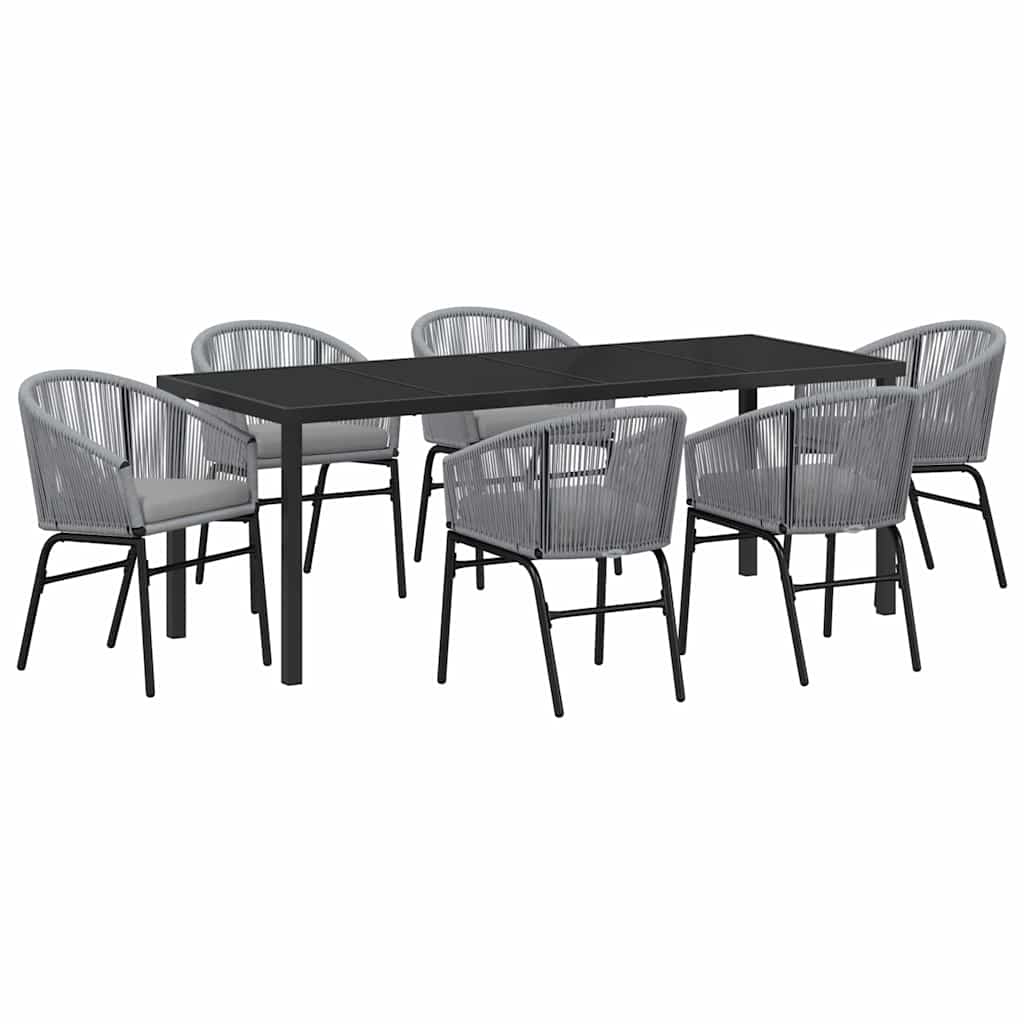 Garden Dining Set 7 pcs Anthracite Powder-Coated Steel