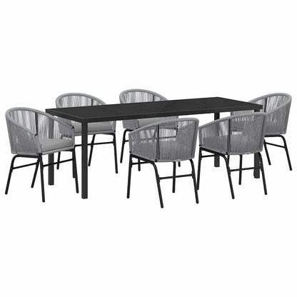 Garden Dining Set 7 pcs Anthracite Powder-Coated Steel