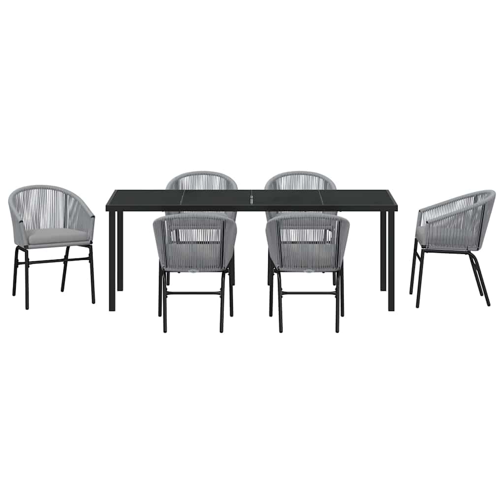 Garden Dining Set 7 pcs Anthracite Powder-Coated Steel