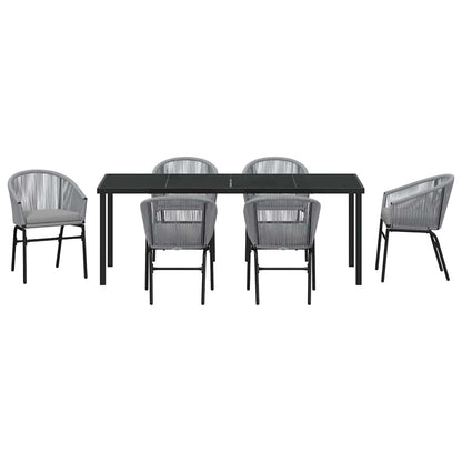 Garden Dining Set 7 pcs Anthracite Powder-Coated Steel