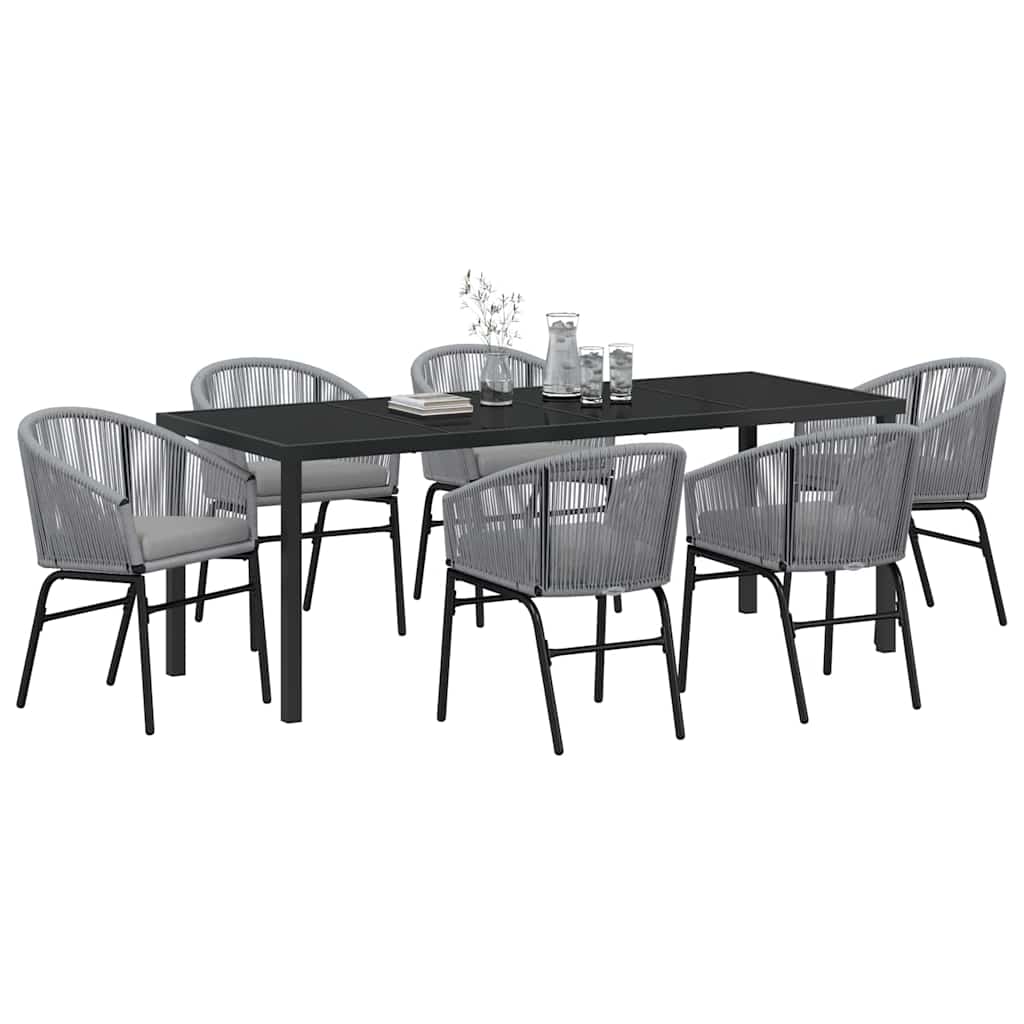 Garden Dining Set 7 pcs Anthracite Powder-Coated Steel