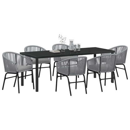 Garden Dining Set 7 pcs Anthracite Powder-Coated Steel