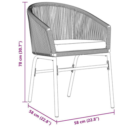 Garden Dining Set 7 pcs Anthracite Powder-Coated Steel
