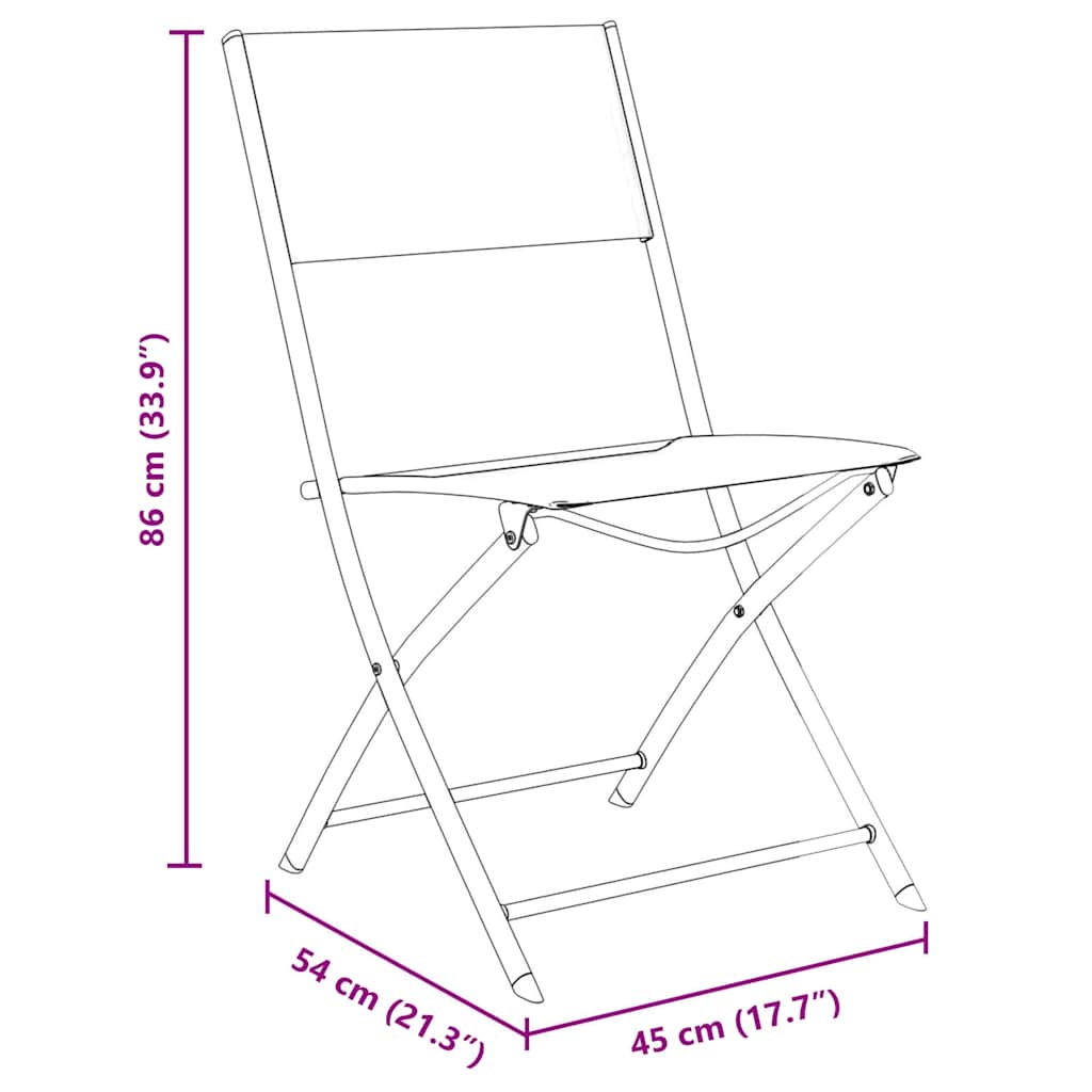 Garden Dining Set Folding 5 pcs Black Powder-Coated Steel