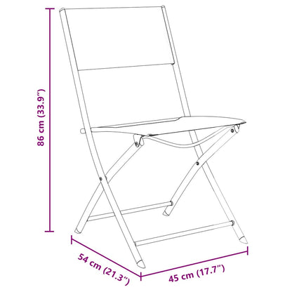 Garden Dining Set Folding 5 pcs Black Powder-Coated Steel