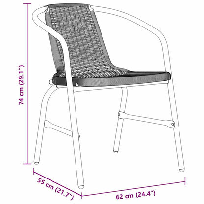 Garden Dining Set 3 pcs Black Powder-Coated Steel