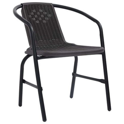 Garden Dining Set 7 pcs Black Powder-Coated Steel