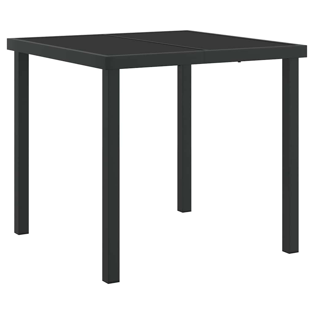 Garden Dining Set 3 pcs Brown Powder-Coated Steel