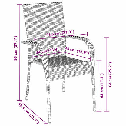 Garden Dining Set 3 pcs Brown Powder-Coated Steel
