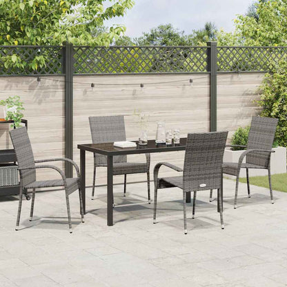 Garden Dining Set 5 pcs Grey Powder-Coated Steel