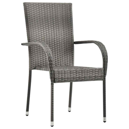 Garden Dining Set 5 pcs Grey Powder-Coated Steel