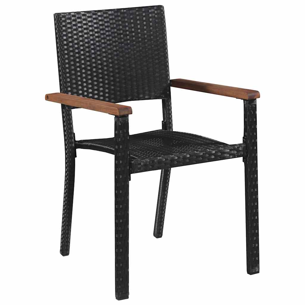 Garden Dining Set 5 pcs Black Powder-Coated Steel