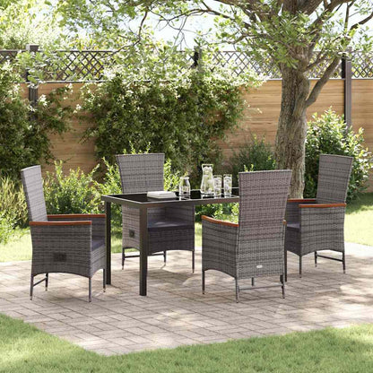 Garden Dining Set 5 pcs Grey Powder-Coated Steel