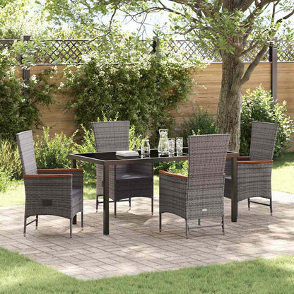 Garden Dining Set 5 pcs Grey Powder-Coated Steel