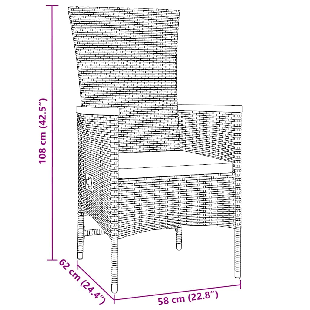 Garden Dining Set 5 pcs Grey Powder-Coated Steel