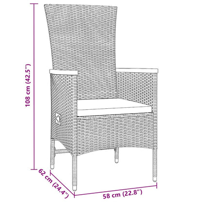 Garden Dining Set 5 pcs Grey Powder-Coated Steel