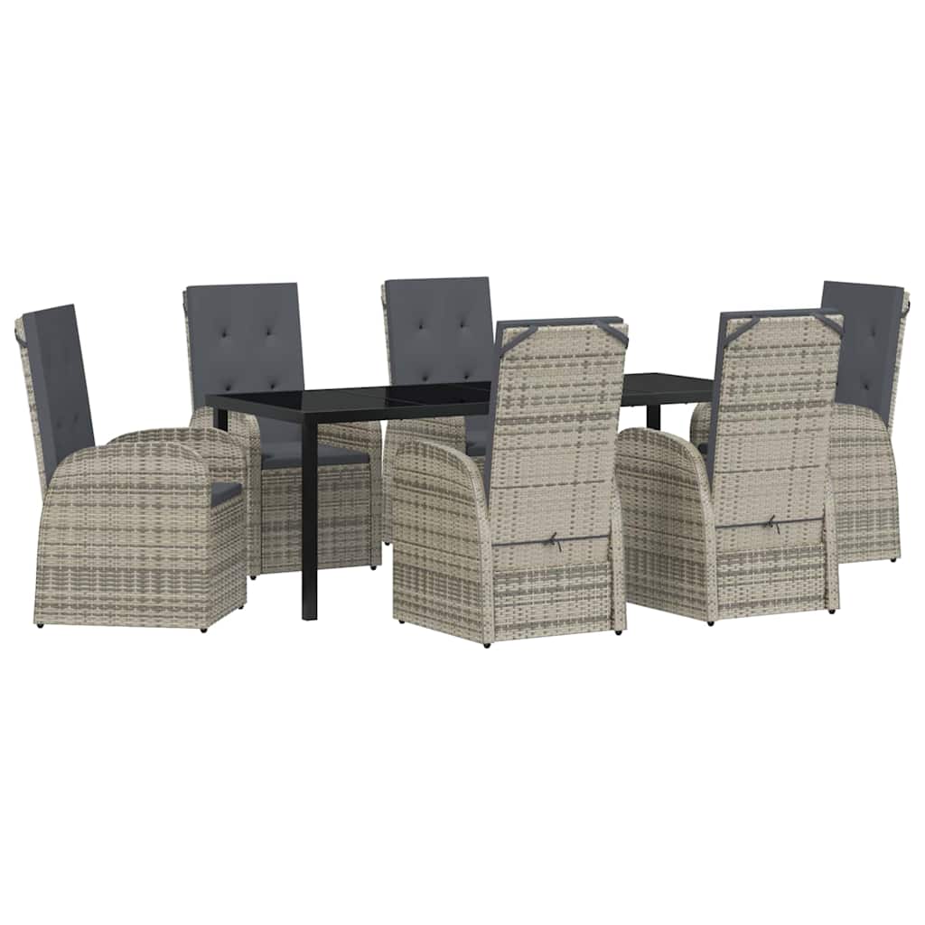 Garden Dining Set 7 pcs Grey Poly Rattan