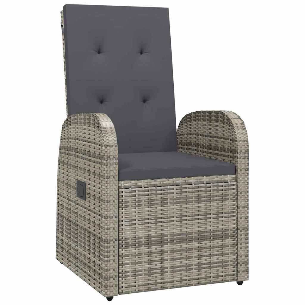 Garden Dining Set 7 pcs Grey Poly Rattan