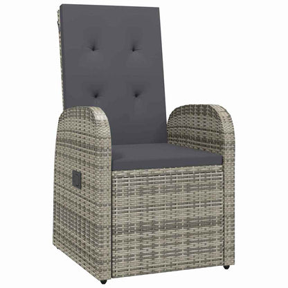 Garden Dining Set 7 pcs Grey Poly Rattan