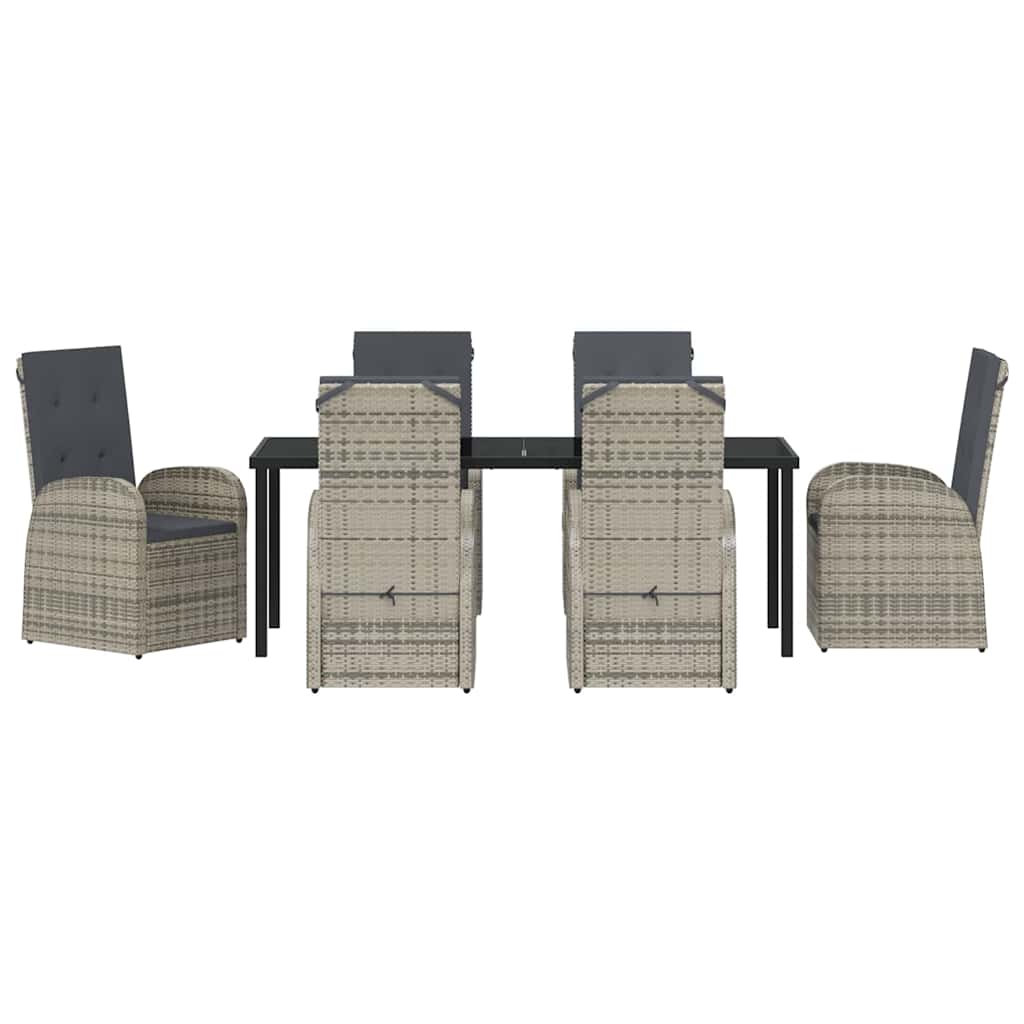 Garden Dining Set 7 pcs Grey Poly Rattan