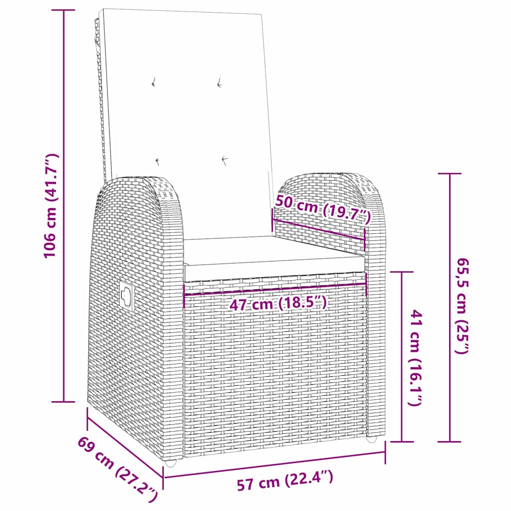 Garden Dining Set 7 pcs Grey Poly Rattan