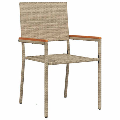 Garden Dining Set with Cushion 7 pcs Beige Poly Rattan
