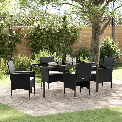 Garden Dining Set 5 pcs Black Poly Rattan