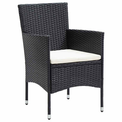 Garden Dining Set 5 pcs Black Poly Rattan