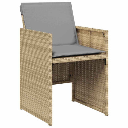 Garden Dining Set 5 pcs Beige Poly Rattan