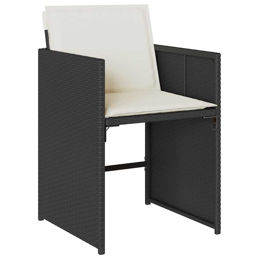 Garden Dining Set 9 pcs Black Poly Rattan