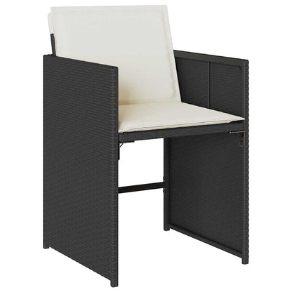 Garden Dining Set 9 pcs Black Poly Rattan