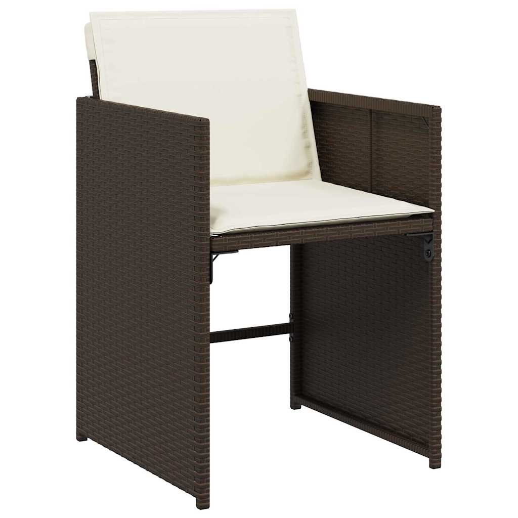 Garden Dining Set 5 pcs Brown Poly Rattan