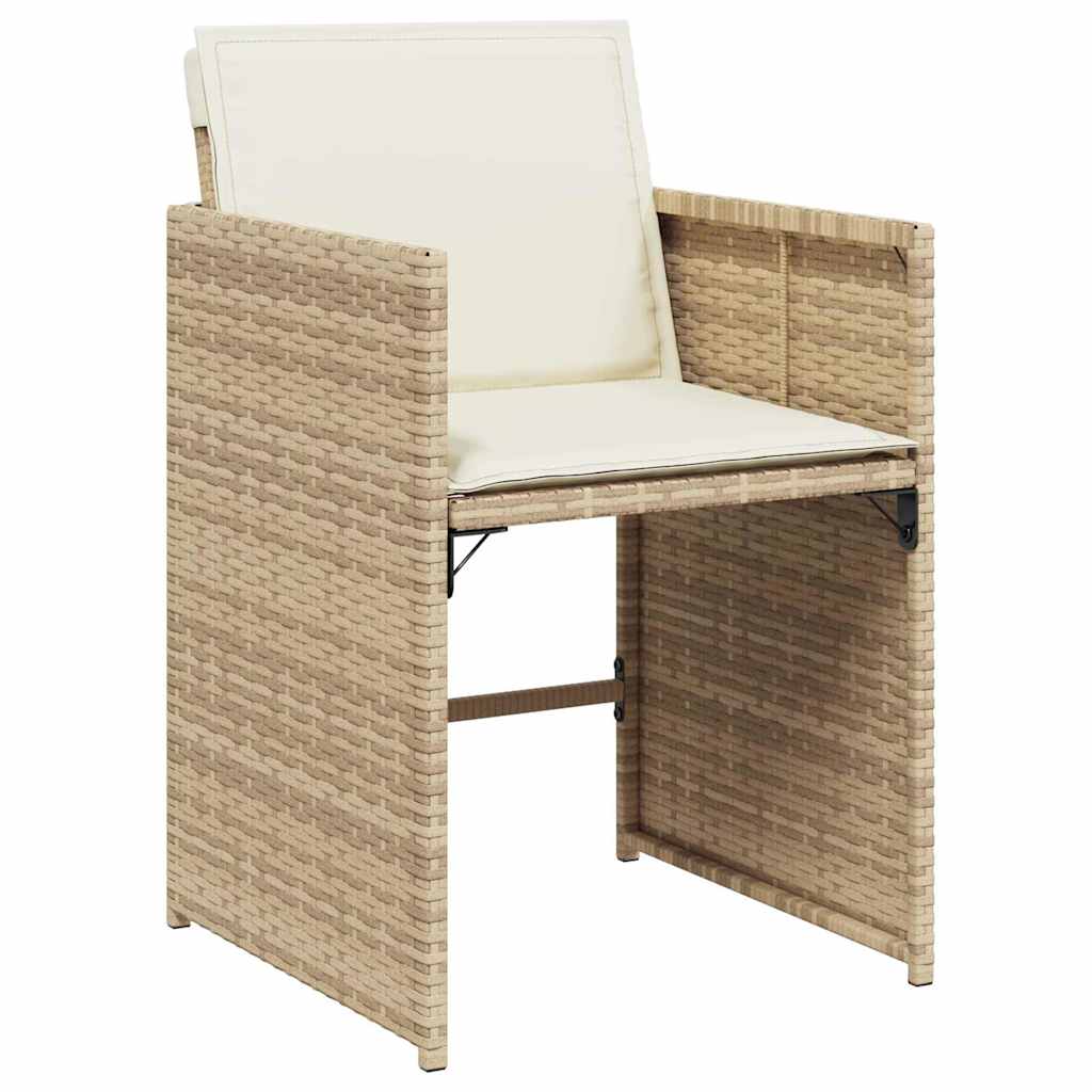 Garden Dining Set 5 pcs Beige Poly Rattan