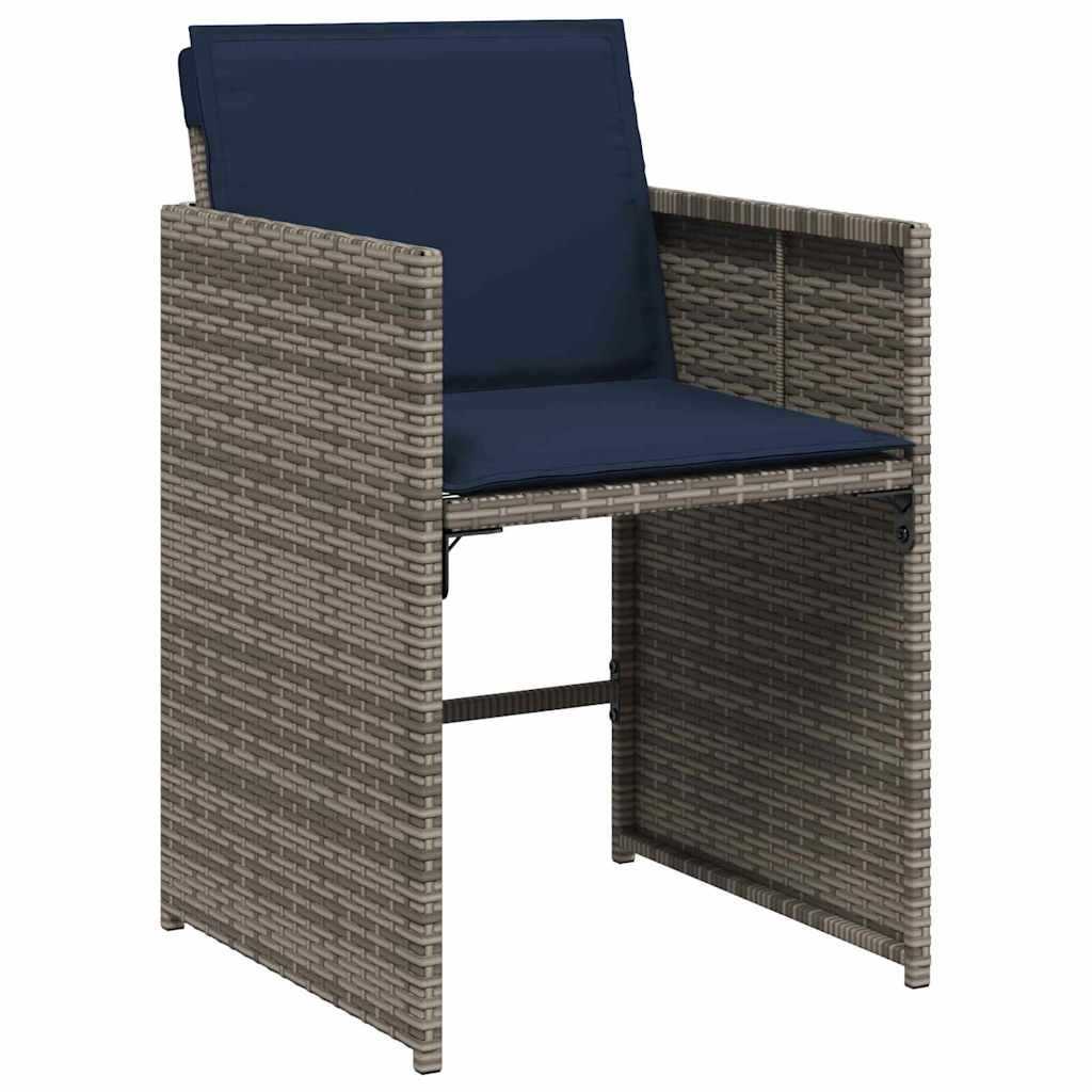 Garden Dining Set 5 pcs Grey Poly Rattan
