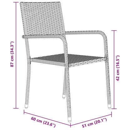 Garden Dining Set with Cushion 7 pcs Black Poly Rattan