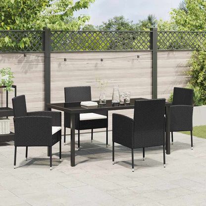 Garden Dining Set 5 pcs Black Poly Rattan