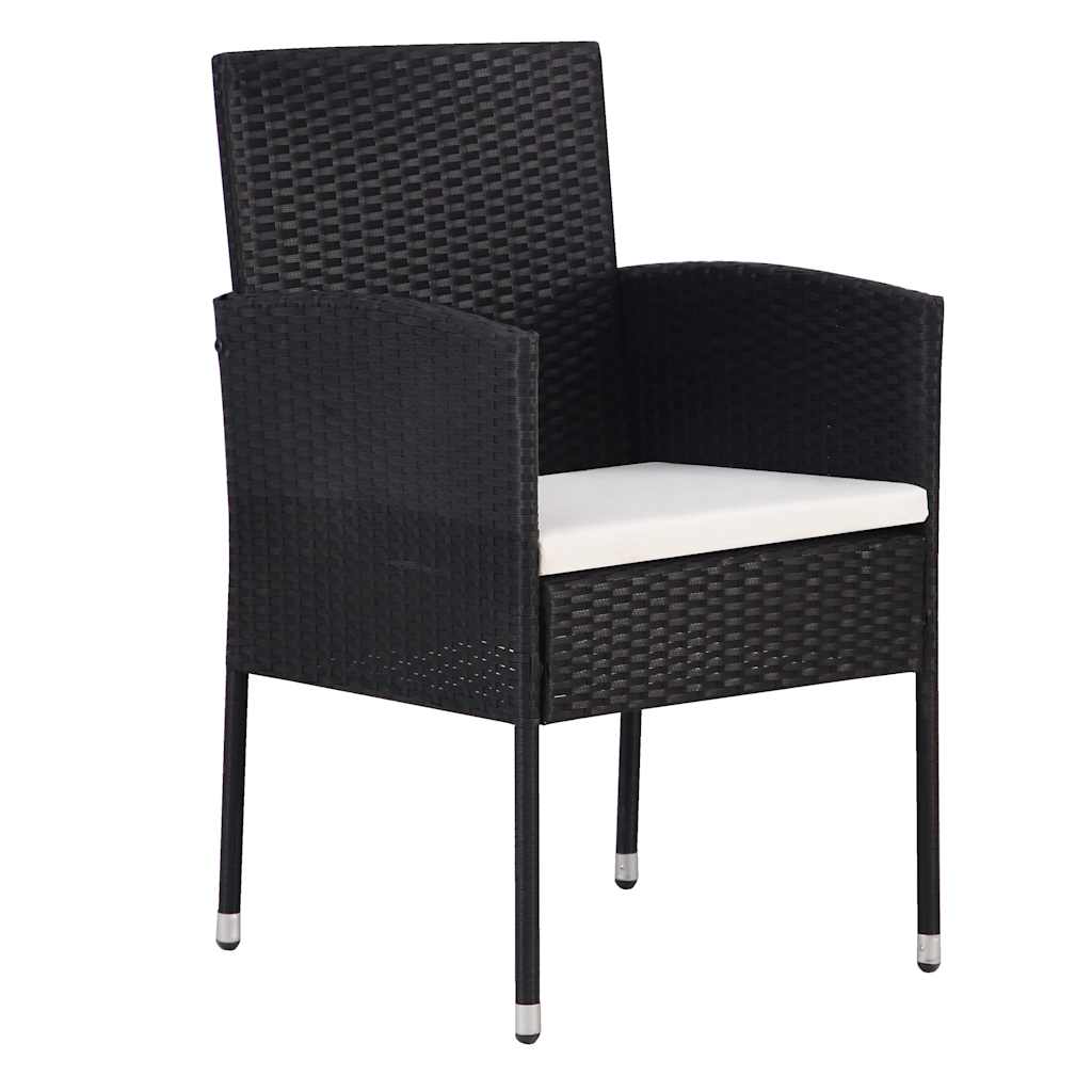 Garden Dining Set 5 pcs Black Poly Rattan