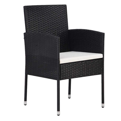 Garden Dining Set 5 pcs Black Poly Rattan