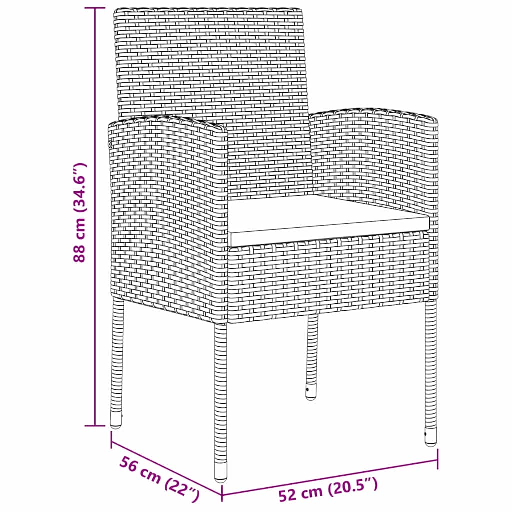 Garden Dining Set 5 pcs Black Poly Rattan