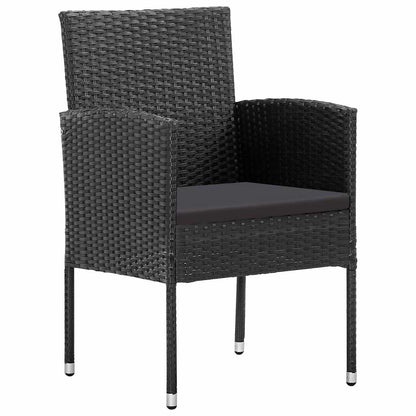 Garden Dining Set 9 pcs Black Poly Rattan