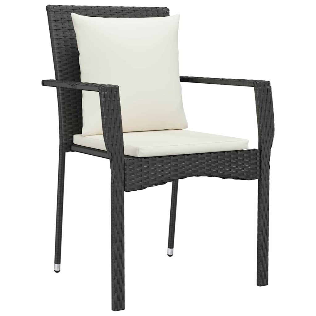Garden Dining Set 5 pcs Black Poly Rattan