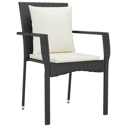 Garden Dining Set 5 pcs Black Poly Rattan