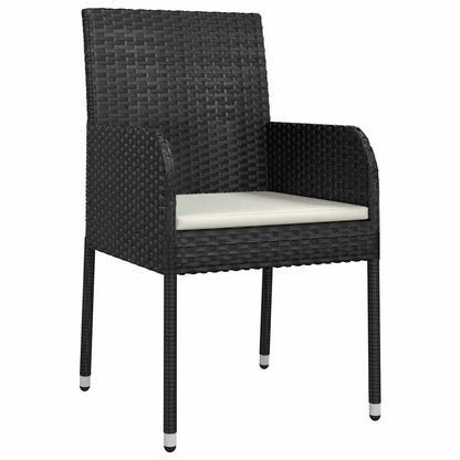 Garden Dining Set 5 pcs Black Poly Rattan